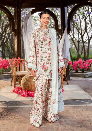 Embroidered Lawn Shirt With Voil Dupatta