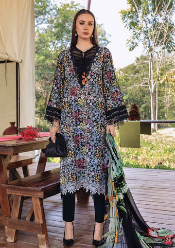 Embroidered Lawn Shirt With Voil Dupatta