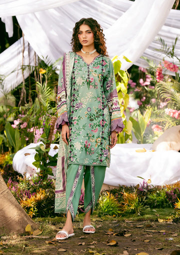 Embroidered Lawn Shirt With Voil Dupatta