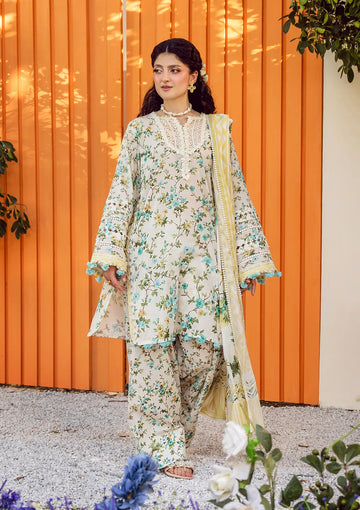 Embroidered Lawn Shirt With Voil Dupatta