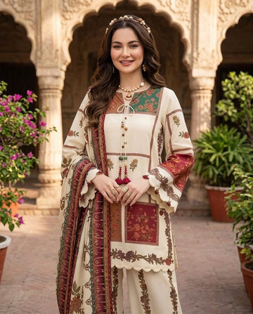 Embroidered Lawn Shirt With Voil Dupatta