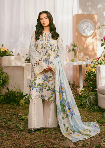 Embroidered Lawn Shirt With Voil Dupatta