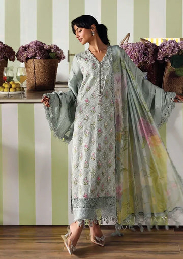 Embroidered Lawn Shirt With Voil Dupatta