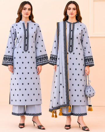 Embroidered Lawn 3pc suit