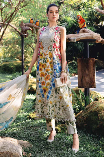 Embroidered Lawn Shirt With Voil Dupatta