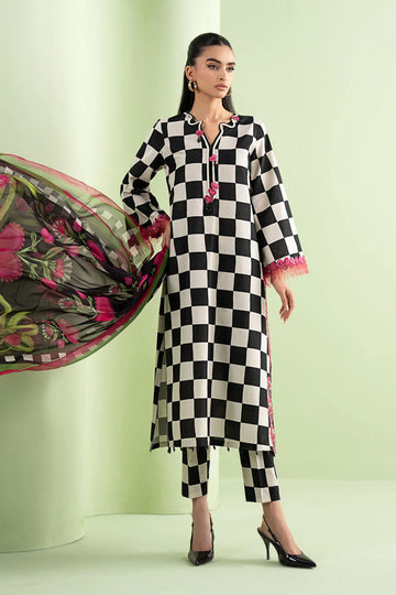 Embroidered Lawn Shirt With Voil Dupatta