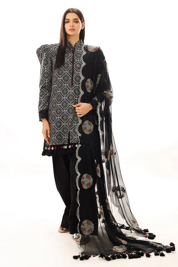 Embroidered Lawn Shirt With Voil Dupatta