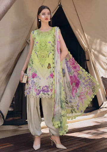 Embroidered Lawn Shirt With Voil Dupatta