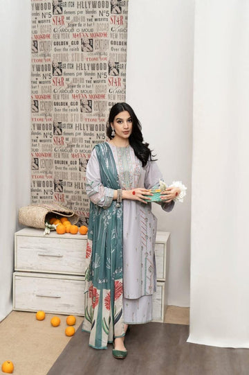 Embroidered Lawn Fancy 3 Piece Dress