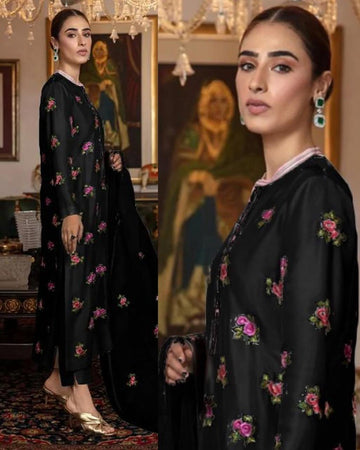 Summer Embroidered 3-piece   black