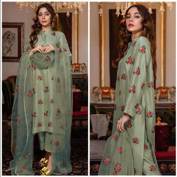 Summer Embroidered 3-piece   pistachio green