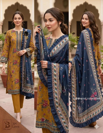 KP-38  Print Lawn 3-Piece Suit