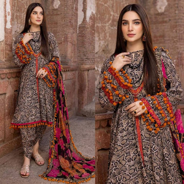 Embroidered Lawn 3pc suit