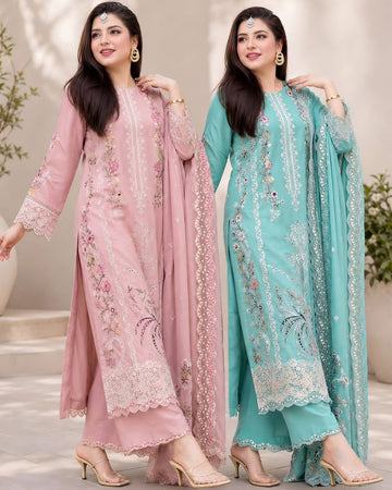 Embroidered Lawn 3pc suit