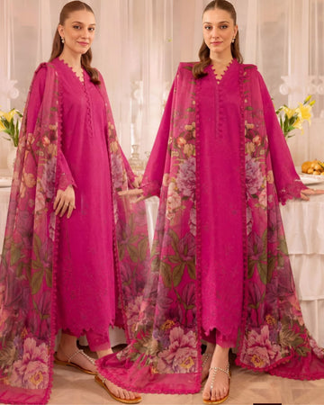 Embroidered Lawn 3pc suit