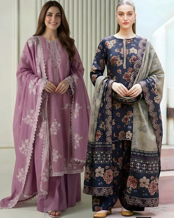 Embroidered Lawn 3pc suit