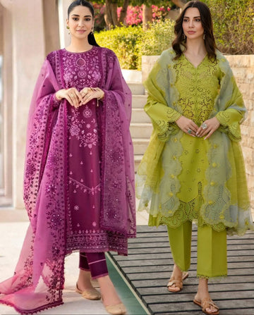 Embroidered Lawn 3pc suit