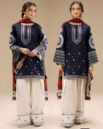 Embroidered Lawn 3pc suit