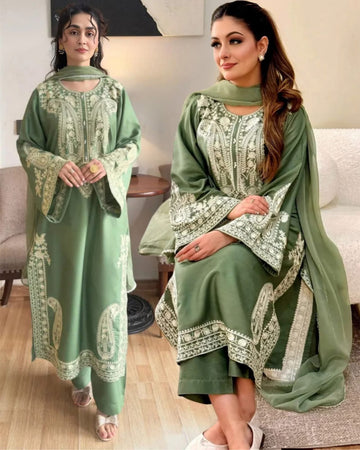 Embroidered Lawn 3pc suit