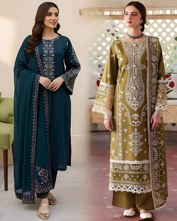 Embroidered Lawn 3pc suit