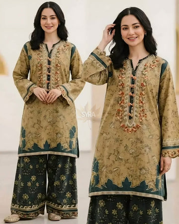 Embroidered Lawn 3pc suit