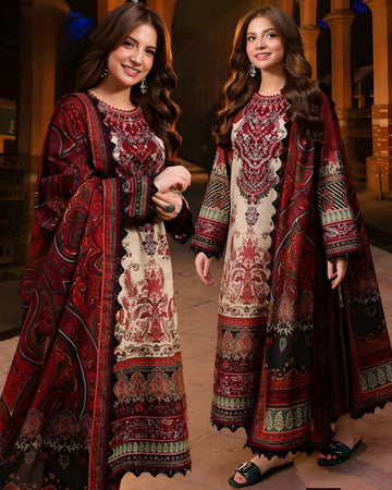 Embroidered Lawn 3pc suit
