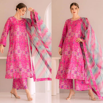 Embroidered Lawn 3pc suit