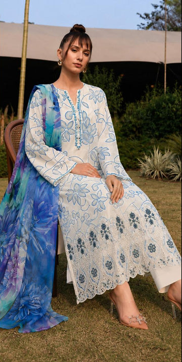 Embroidered Lawn Shirt With Voil Dupatta