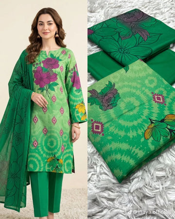 Embroidered Lawn 3-Pc Suit