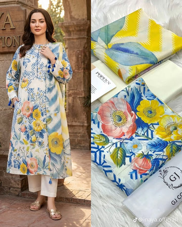 Embroidered Lawn 3-Pc Suit