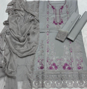 3pc Embroidred Lawn