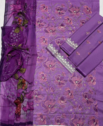 3pc Embroidred Lawn