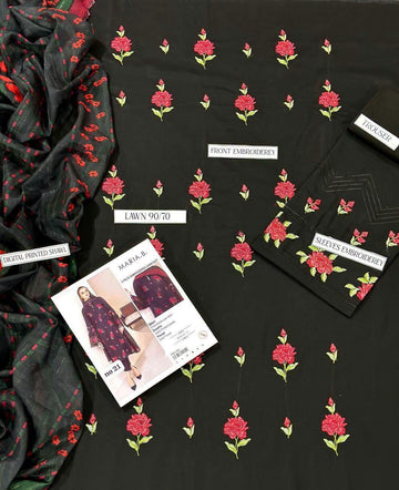 3pc Embroidred Lawn