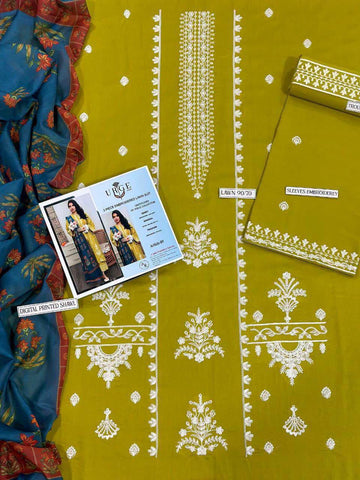 3pc Embroidred Lawn