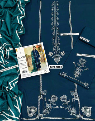 3pc Embroidred Lawn