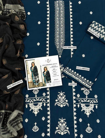 3pc Embroidred Lawn