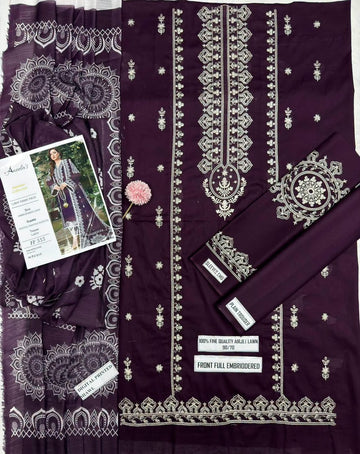 3pc Embroidred Lawn