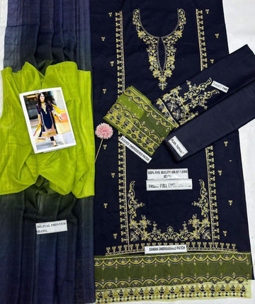 3pc Embroidred Lawn
