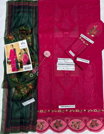 3pc Embroidred Lawn