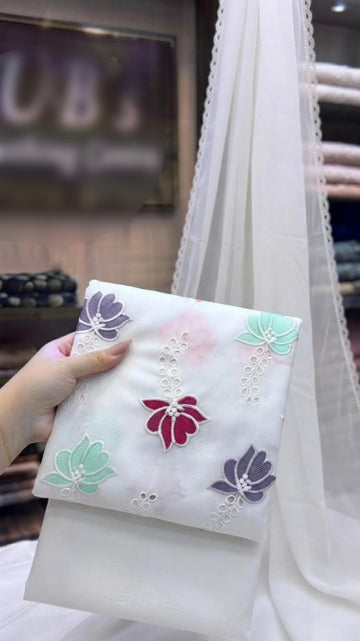 Embrodiered Lawn 3Pc