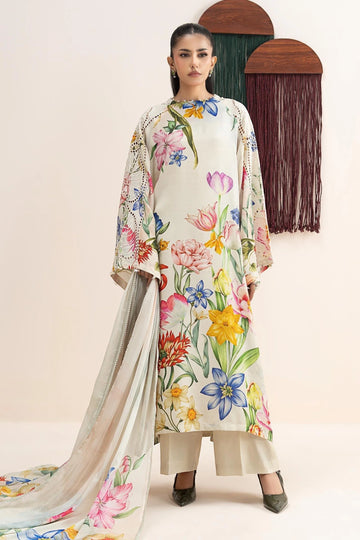 Embroidered Lawn Shirt With Voil Dupatta