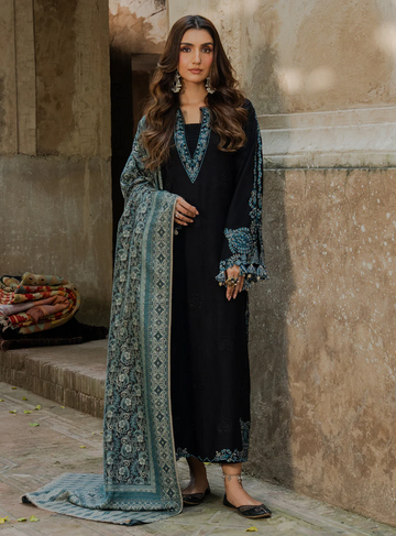 Embroidred  Dhanak 3-Pc Suit
