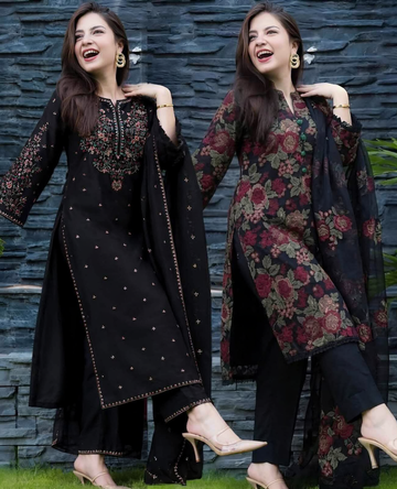 Embroidered Lawn 3pc suit